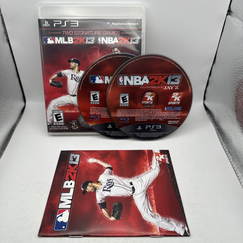 MLB 2K13 NBA 2K13 PlayStation 3 PS3 2K Sports Combo CIB Complete Manual MINTY